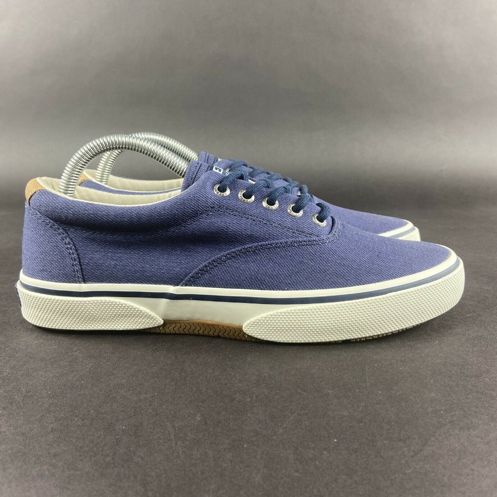 Sperry Men's Halyard CVO Navy Blue Twill Lace Up Casual Shoes Size 8 M